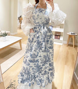 Toile de Long Frill Apron