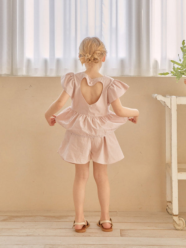 Alice Heart Blouse & Shorts Set _Pink