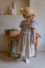 Noe Smocked Check Dress