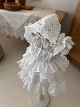 Hera White Lace Bonnet