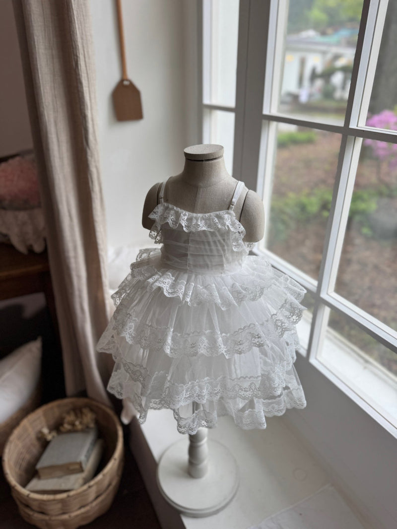 Colette Tutu Lace Dress_White