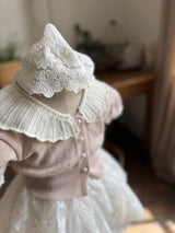 Hera White Lace Bonnet