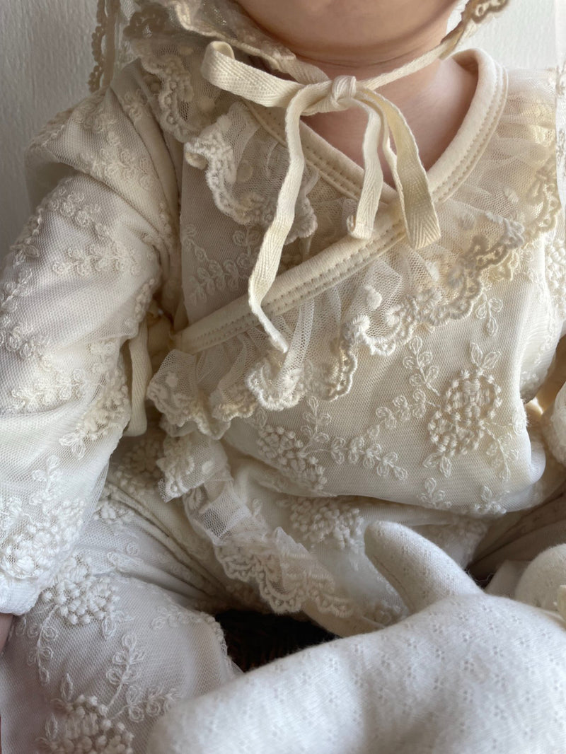 Monbebe Lace Cosy Suits from Newborn size_2Colours