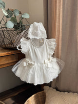 Hera White Lace Bonnet