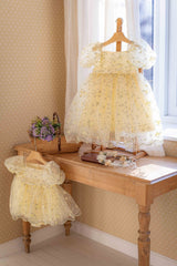 Roselyn Bloom Dress Romper_ Yellow