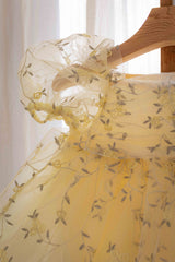 Roselyn Bloom Dress Romper_ Yellow