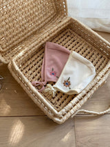 Floral Embroidered Cotton Bonnets_2 Colours