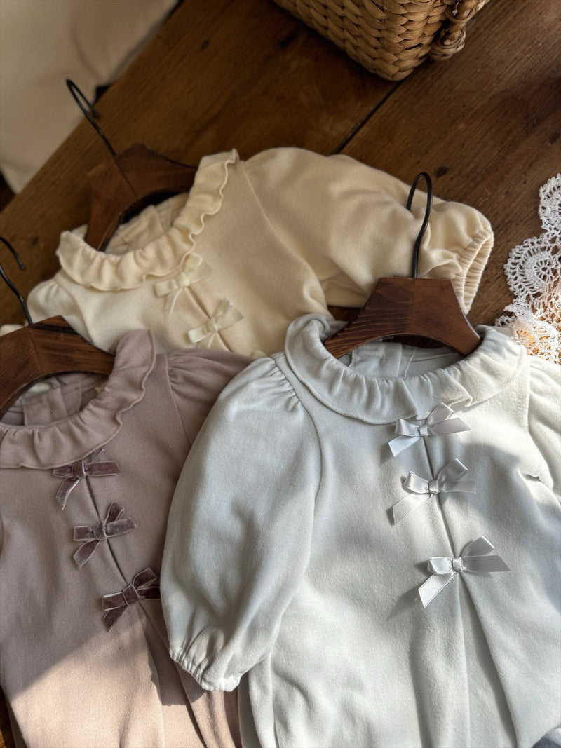 Ribbon Frill Romper _Cream