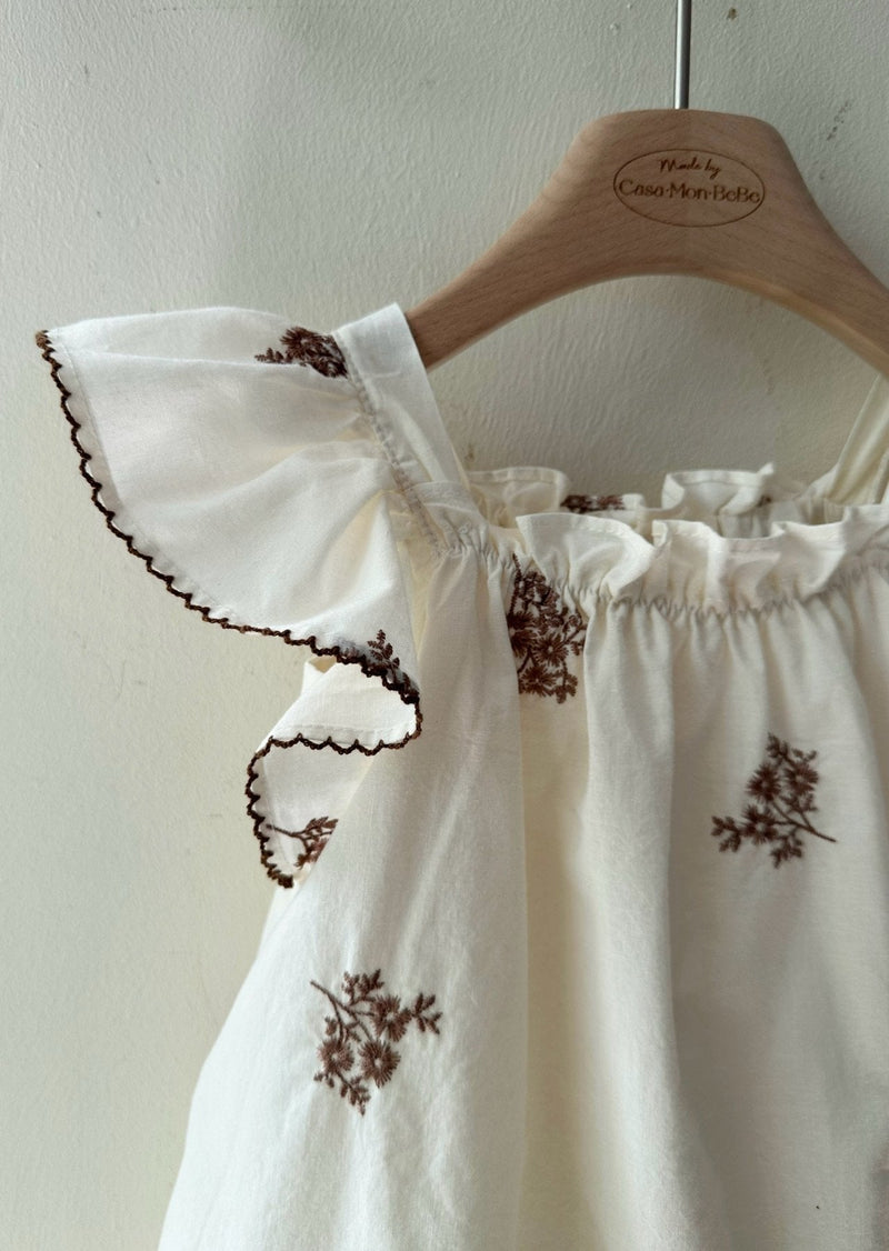 Hana Embroidery Dress _Brown