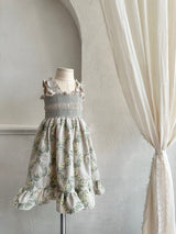 Green Veil Embroidered Dress