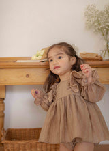 LIly Frill Dress Romper _Beige(Pre-Order)