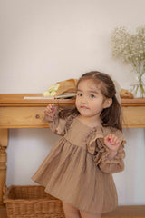 LIly Frill Dress Romper _Beige(Pre-Order)