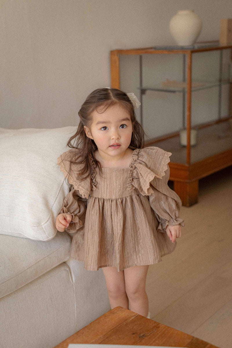 LIly Frill Dress Romper _Beige(Pre-Order)