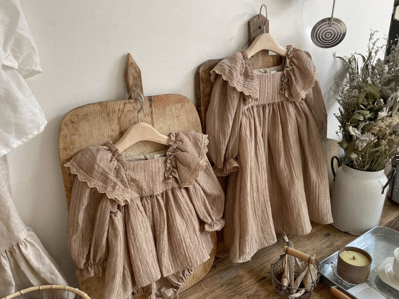 LIly Frill Dress Romper _Beige(Pre-Order)