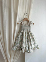 Green Veil Embroidered Dress