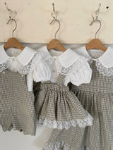 Ann Check Suspender Romper