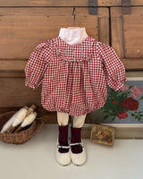 Lulu Bubble Romper_ Red