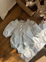 Ribbon Frill Romper _Sky Blue