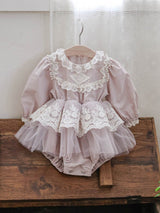 Roselle Tulle Dress Romper_ Pink