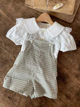 Ann Check Suspender Romper