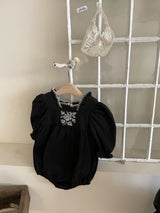 OZ Embroidery Romper_ Black