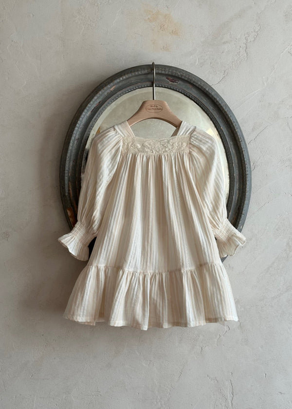 New Vintage Dress _Beige Stripe