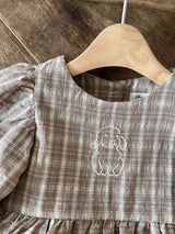 Hazel Check Dress Romper & Bonnet Set
