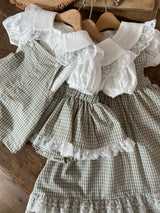 Ann Check Suspender Romper