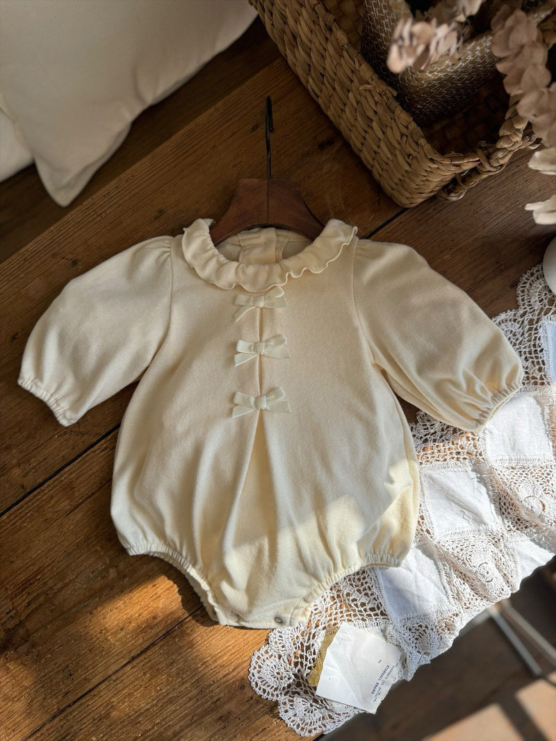 Ribbon Frill Romper _Cream