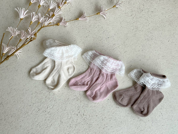 Lace Baby Socks 3 Colours Set