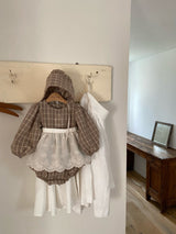 Hazel Check Dress Romper & Bonnet Set