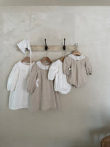 Vera Pintuck Linen Dress_ Ivory