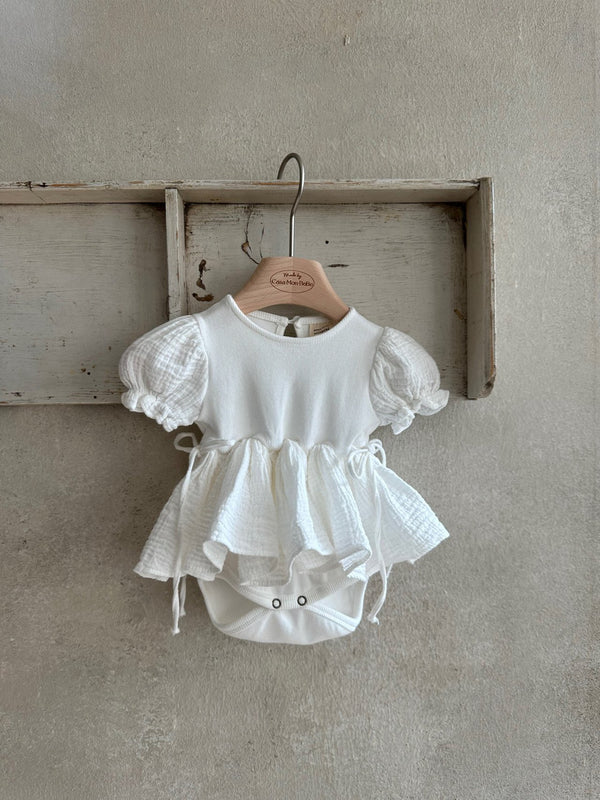 Monbebe Peony Dress Romper _White