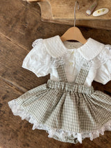 Ann Check Suspender Skirt Bloomer