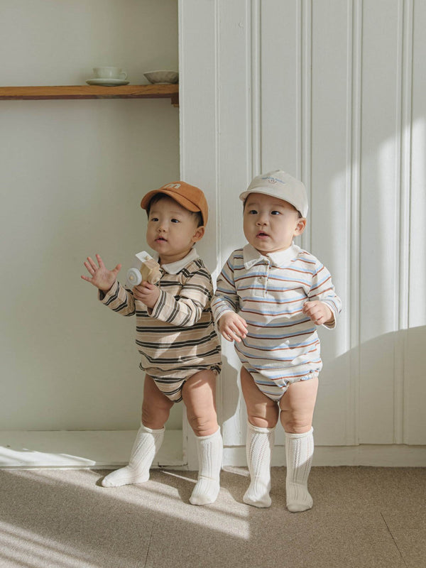 Stripes Polo Suits _2Colours