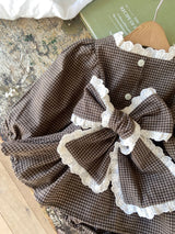Caroline Ribbon Dress Romper_Khaki Brown