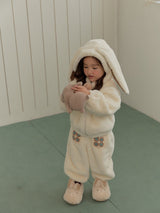 Bunny Pom-Pom Top & Pants Set_ Cream