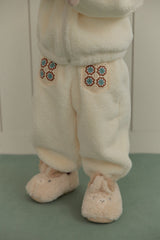 Bunny Pom-Pom Top & Pants Set_ Cream