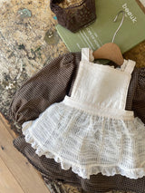 Caroline Ribbon Dress Romper_Khaki Brown