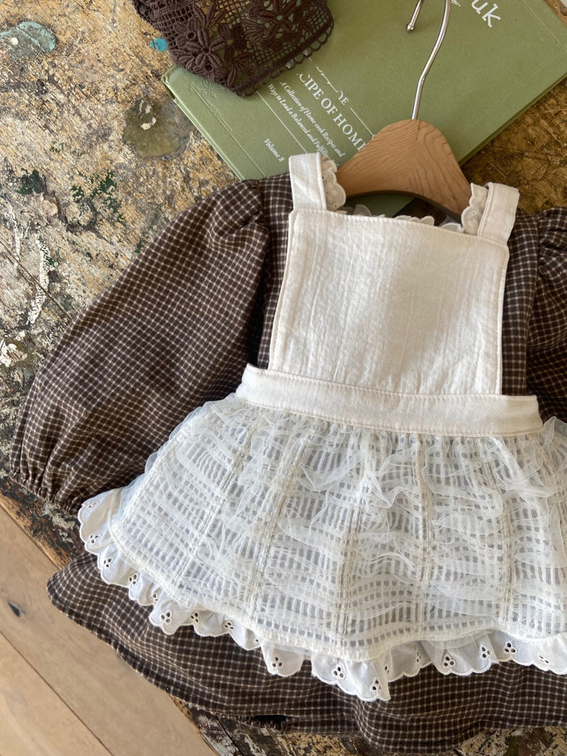 Caroline Ribbon Dress Romper_Khaki Brown