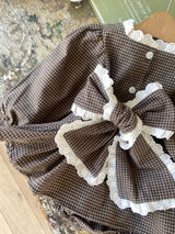Caroline Ribbon Dress Romper_Khaki Brown