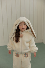 Bunny Pom-Pom Top & Pants Set_ Cream