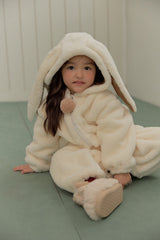 Bunny Pom-Pom Top & Pants Set_ Cream