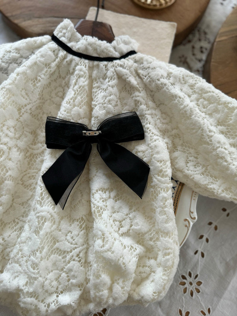 Lace Ribbon Dress _Beige Pink