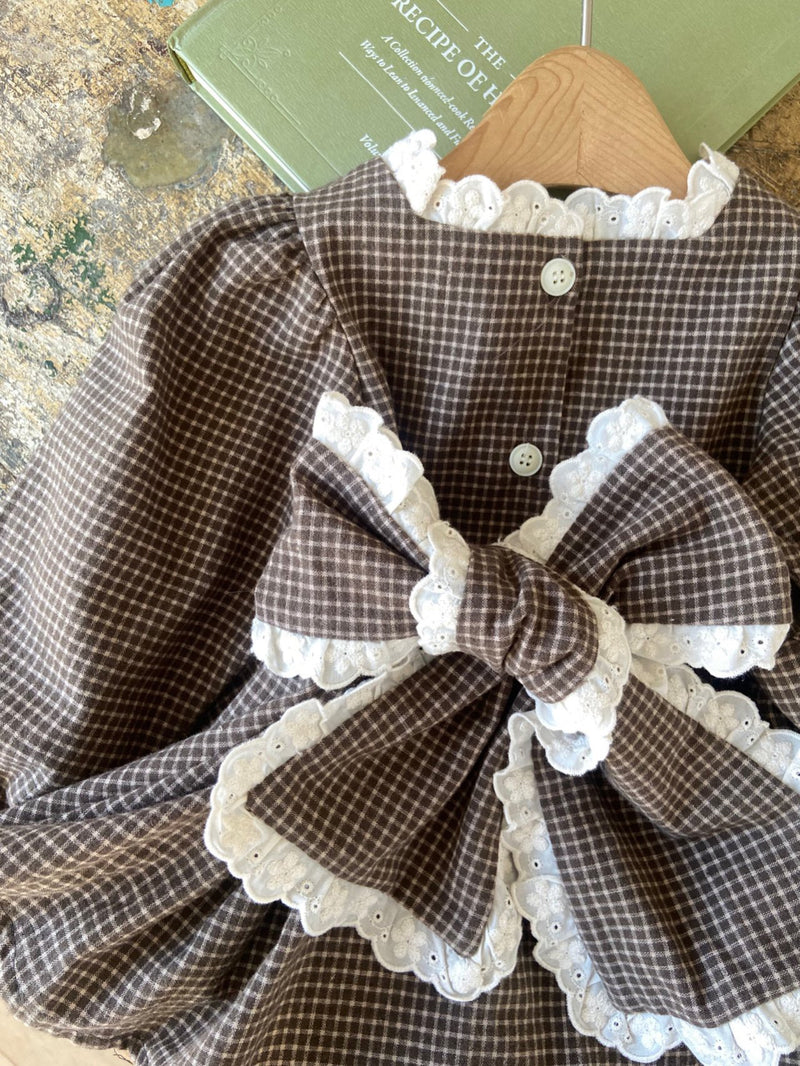 Caroline Ribbon Dress Romper_Khaki Brown