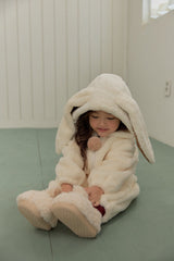 Bunny Pom-Pom Top & Pants Set_ Cream