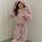 Bunny Pom-Pom Top & Pants Set_ Lavender