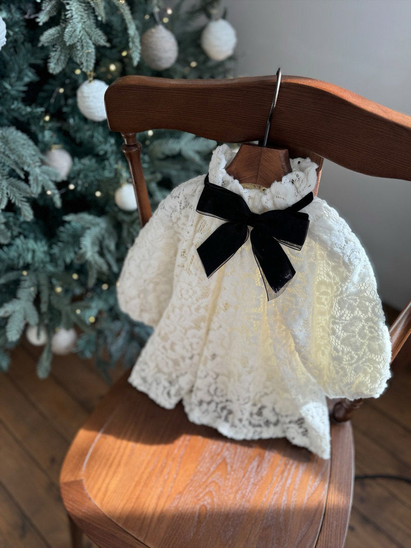 Lace Ribbon Dress _Cream