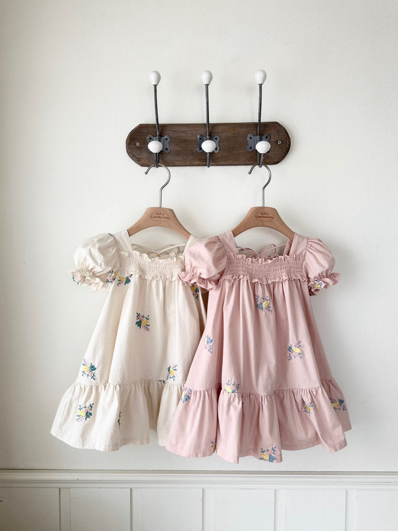 Latte Embroidered Dress_ Ivory