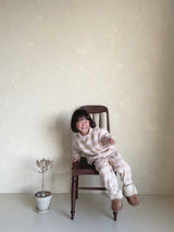 DingDong Knit Collar Top & Pants Set_  Beige